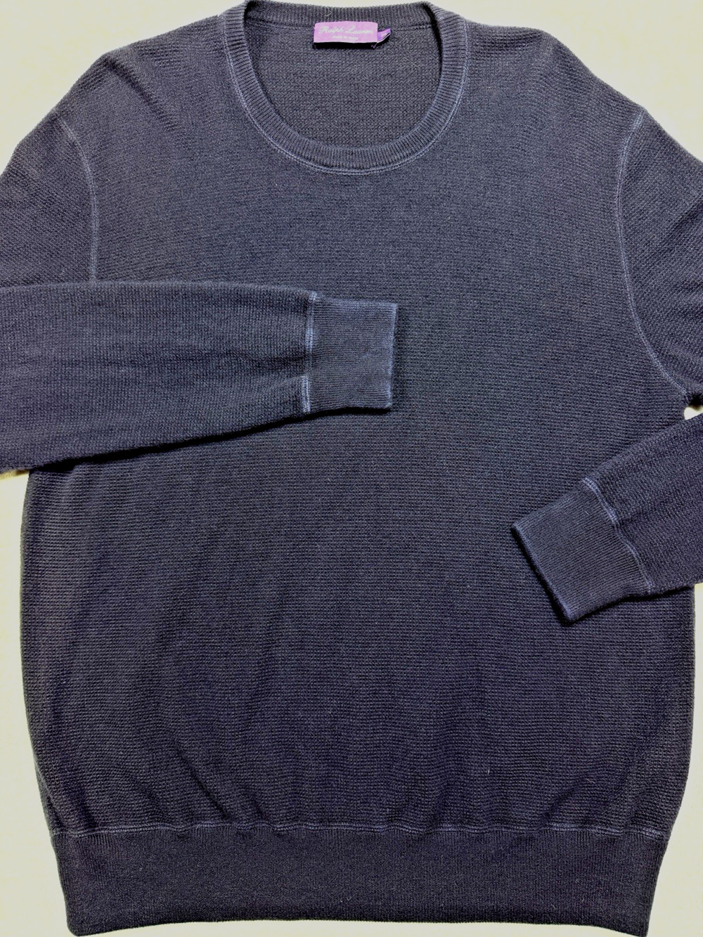 Ralph Lauren Purple Label Onyx Cashmere Knit Sweater Quiet Luxury Sz XXL Italy